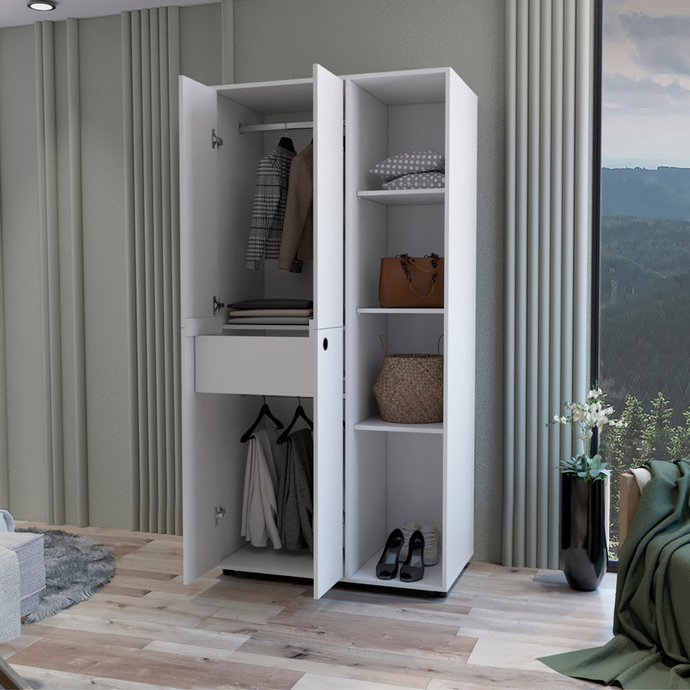 Armoire Boise, Bedroom, White White Particle Board Engineered Wood