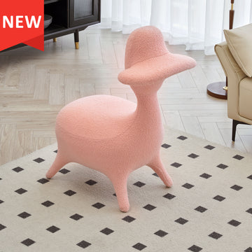 Sherpa Lamb Fabric Gaming Chair, Lambswool Fabric Upholstered Accent Chair For Gaming Room, Living Room, Bedroom Pink Foam