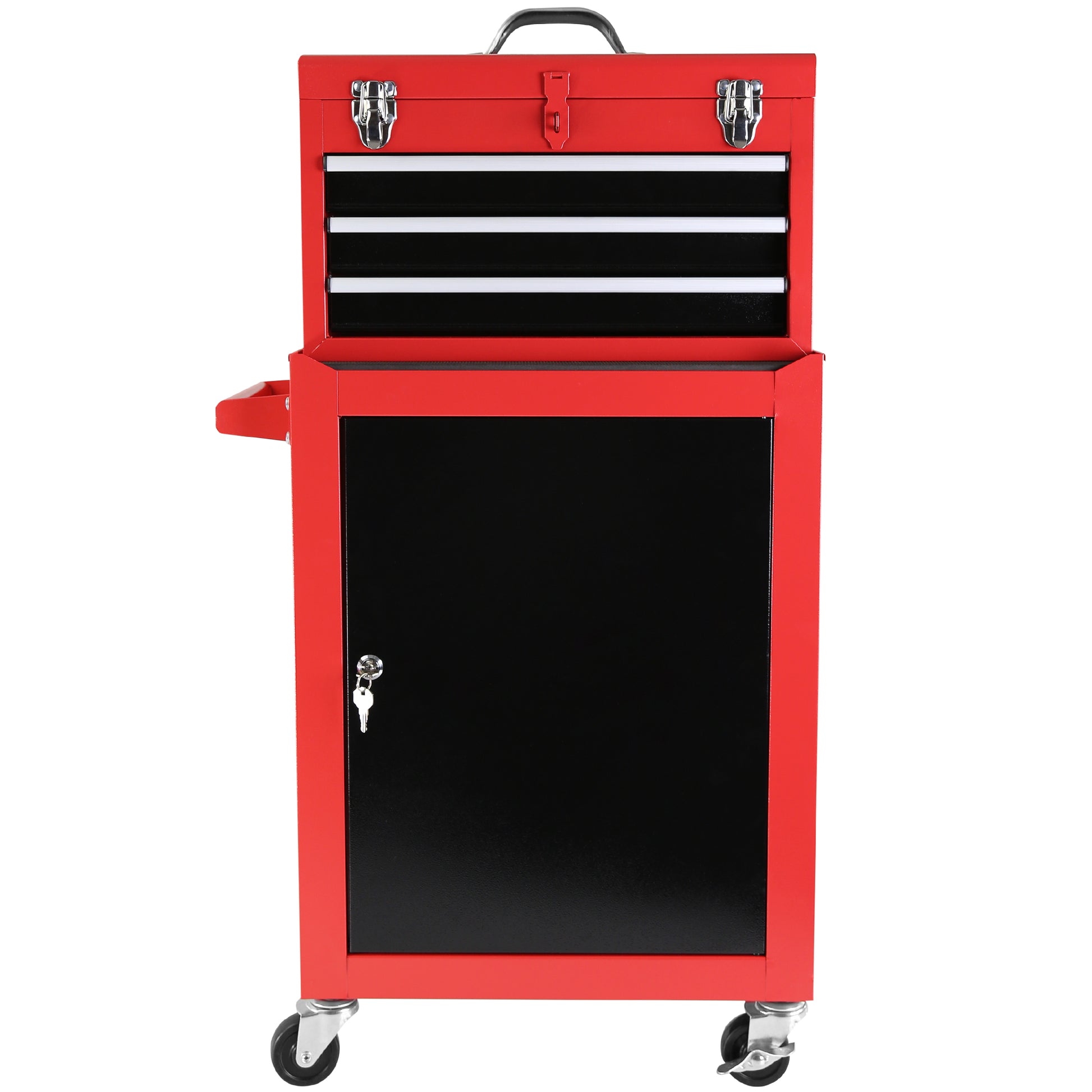 3 Drawer Rolling Tool Chest with Wheels, Tool Chest red-steel