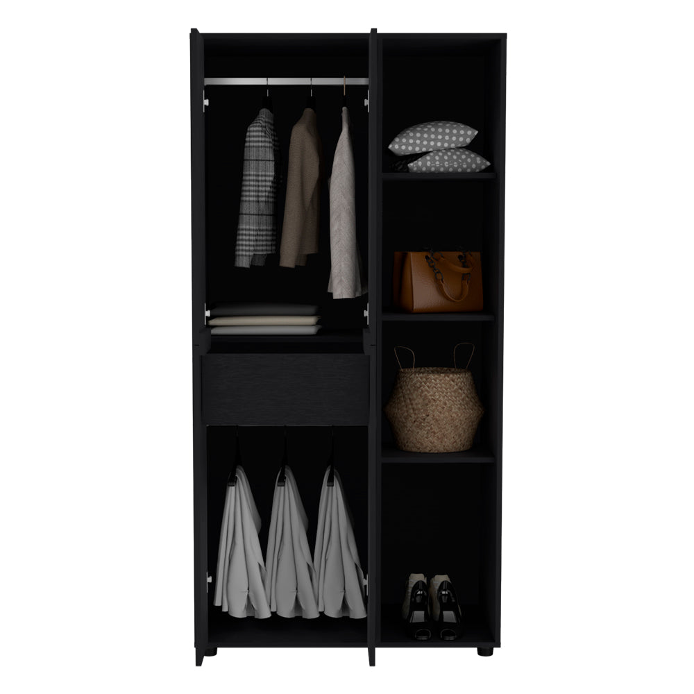 Armoire Boise, Bedroom, Black Black Particle Board Engineered Wood