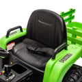 Ride On Tractor2.0 With Trailer,24V Battery Powered Electric Tractor Toy, 200W*2Motor 1.86 4.97Mph Remote Control,Electric Car For Kids,Three Speed Adjustable,Usb,Mp3 ,Bluetooth,Led Light, Safety Belt Green Plastic