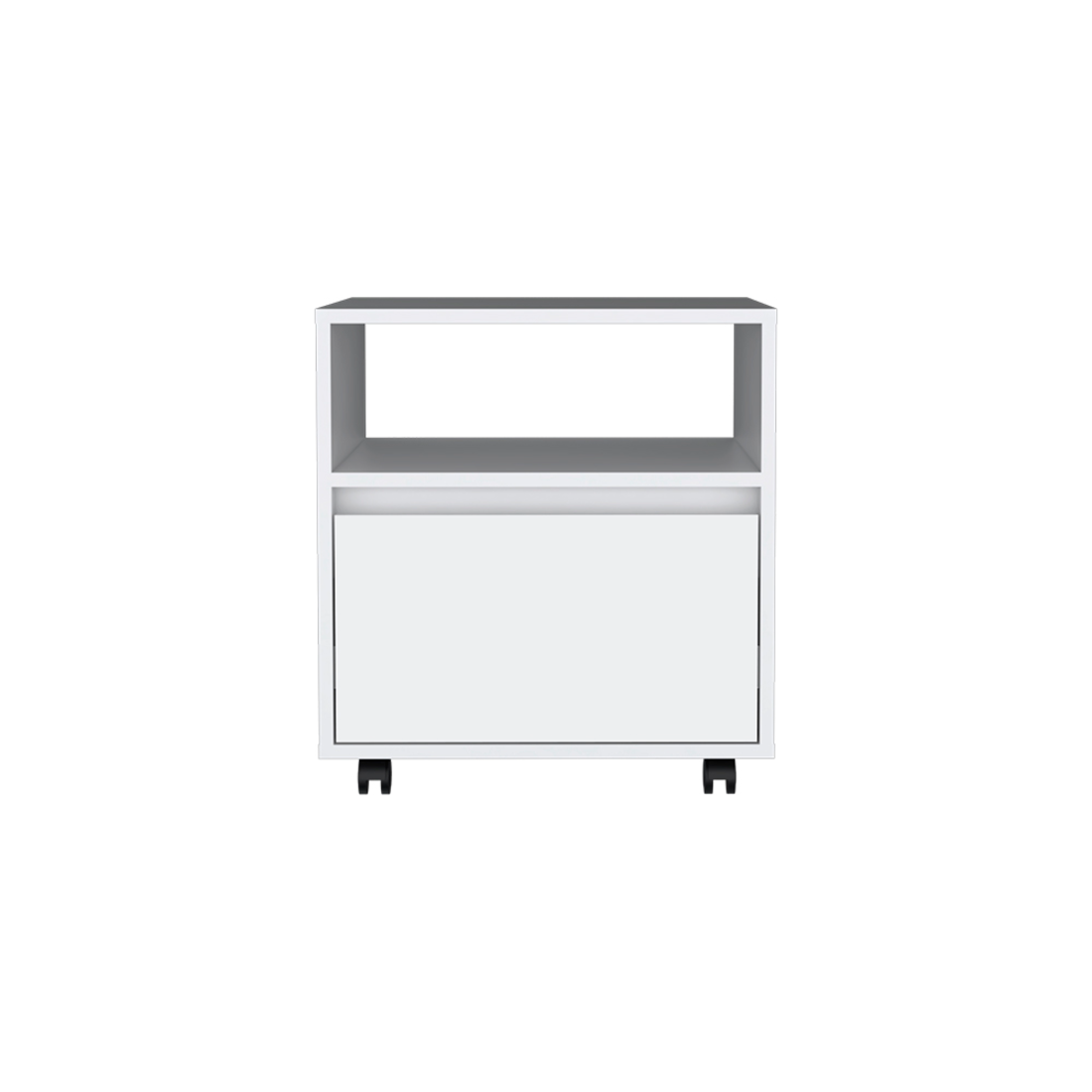 Laurel 2 Piece Bedroom Set, Nightstand Armoire, White White Particle Board Engineered Wood