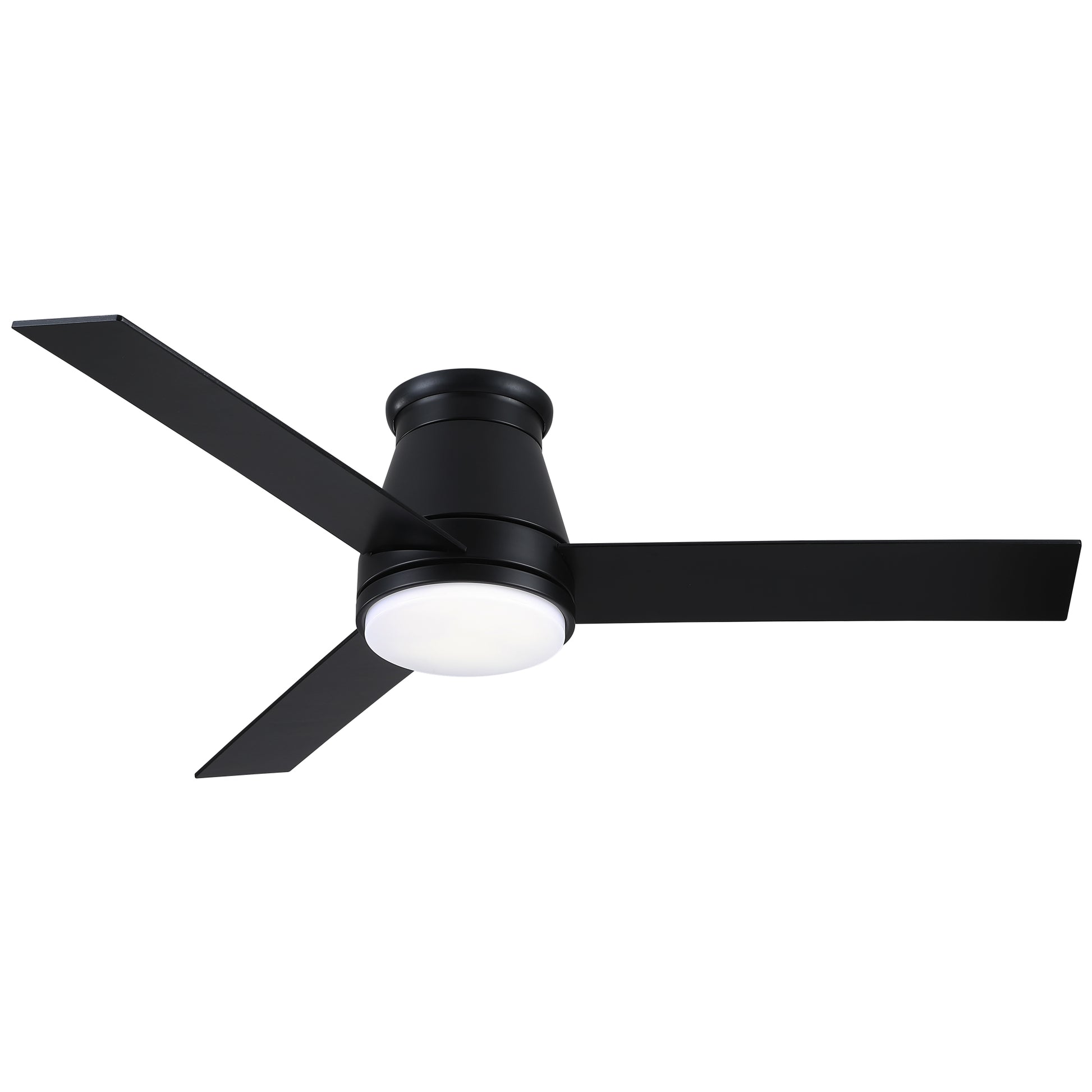 48" Black Lowe Profile Ceiling Fan With Light Black Plywood