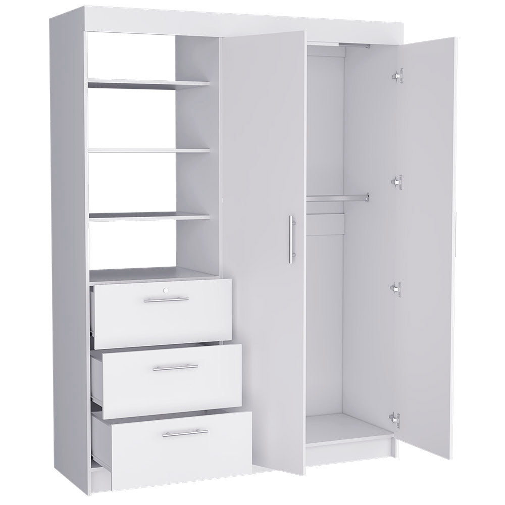 Armoire Rumanu, Bedroom, White White Particle Board Engineered Wood