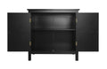 2 Door Cabinet, American Furniture, Suitable For Bedroom, Living Room, Study Black Mdf