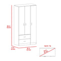 Three Door Armoire Clark, Bedroom, White White Particle Board Engineered Wood