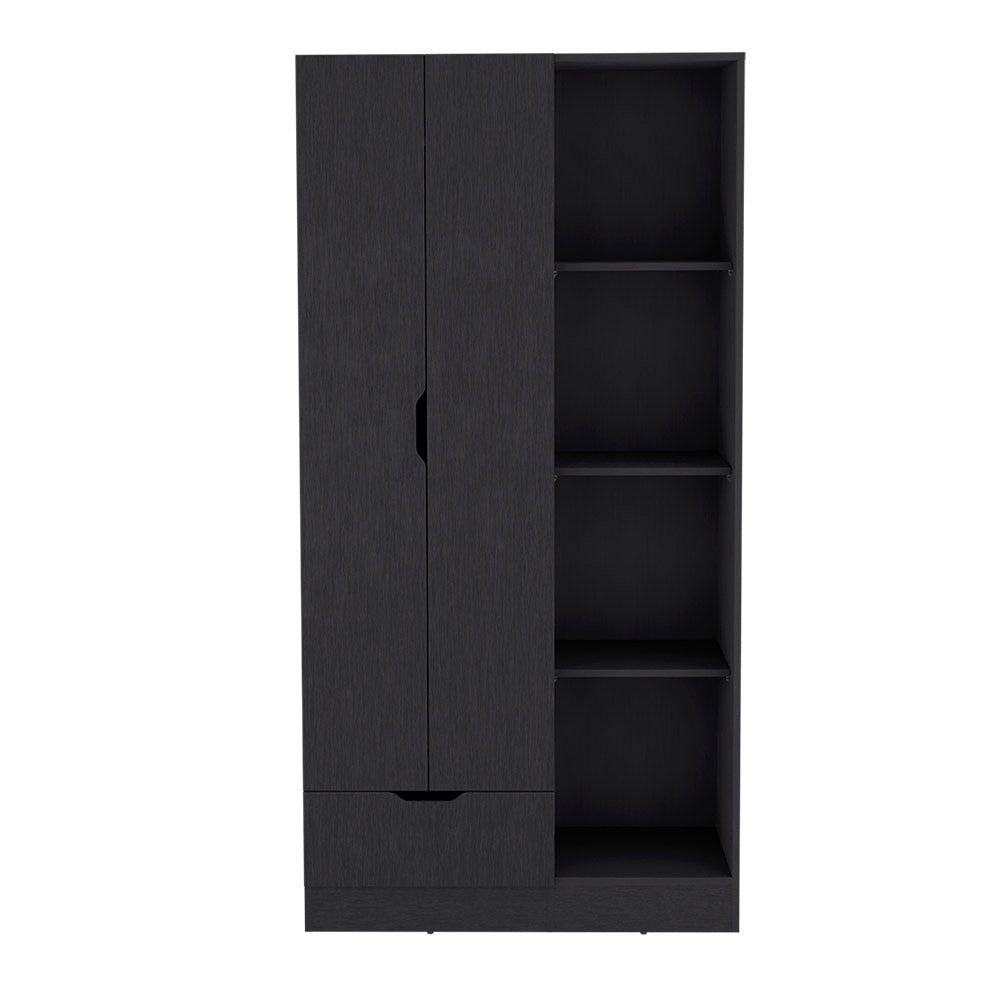 Armoire Dover, Bedroom, Black Black Particle Board Engineered Wood