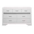 Modern Glam Dresser Of 7 Drawers White And Silver Glitter Hidden Jewelry Drawers Ball Bearing Glides Modern Wooden Bedroom Furniture Silver White Bedroom Contemporary,Modern Wood