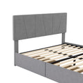 Full Size Upholstery Platform Bed With Four Drawers On Two Sides, Adjustable Headboard, Grey Old Sku: Wf291773Eaa Box Spring Not Required Full Grey Wood Bedroom Velvet Upholstered