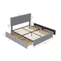 Full Size Upholstery Platform Bed With Four Drawers On Two Sides, Adjustable Headboard, Grey Old Sku: Wf291773Eaa Box Spring Not Required Full Grey Wood Bedroom Velvet Upholstered