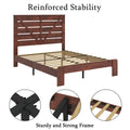Queen Bed Frame Headboardwood Platform Bed Framenoise Free,No Box Spring Needed And Easy Assembly Tool,Large Under Bed Storage, Vintage Brown Box Spring Not Required Queen Dark Brown Bedroom Bed Frame Metal & Wood