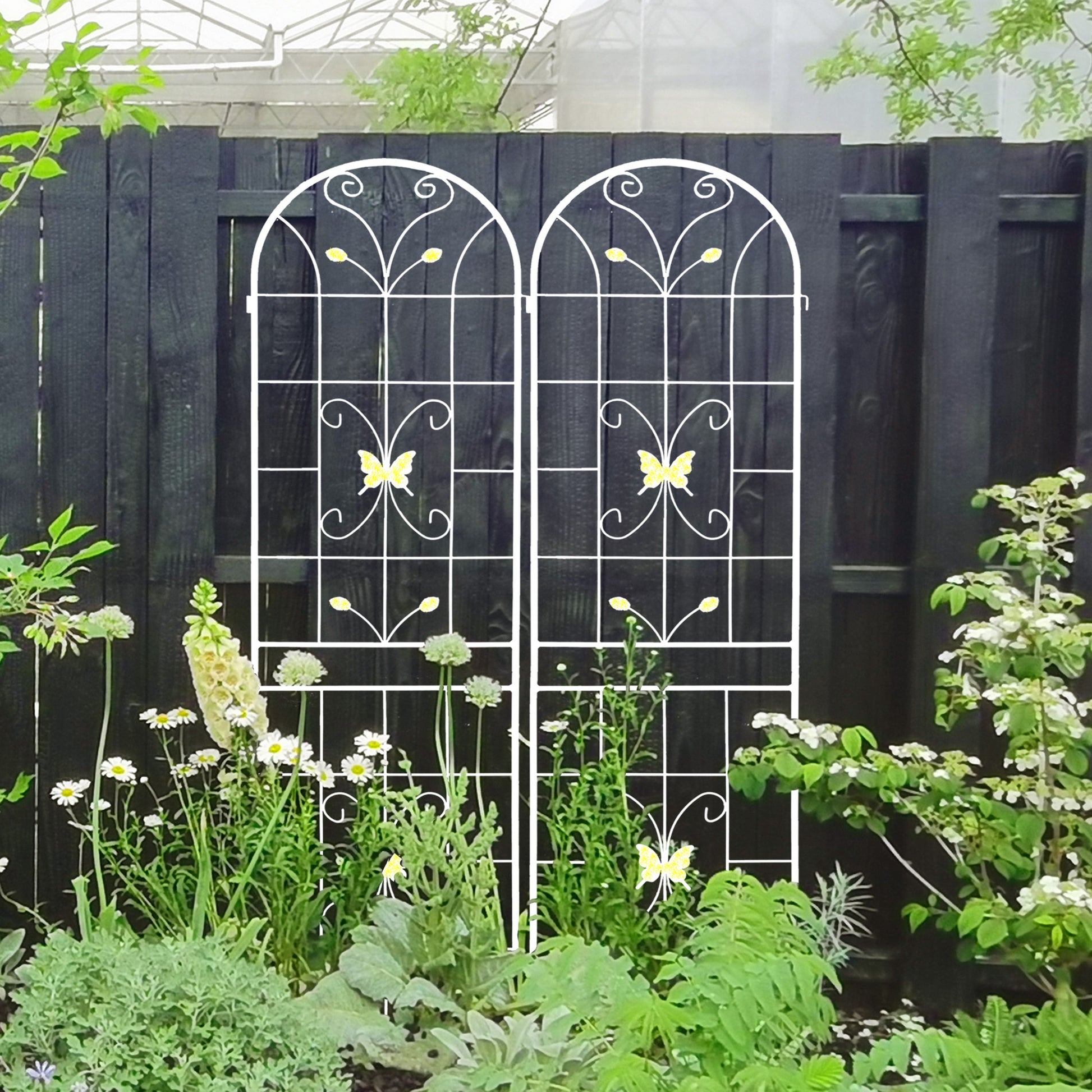 6ft garden plant trellis 2 Pack Metal Garden Trellis 86.7" X 19.7" Rustproof Trellis For Climbi