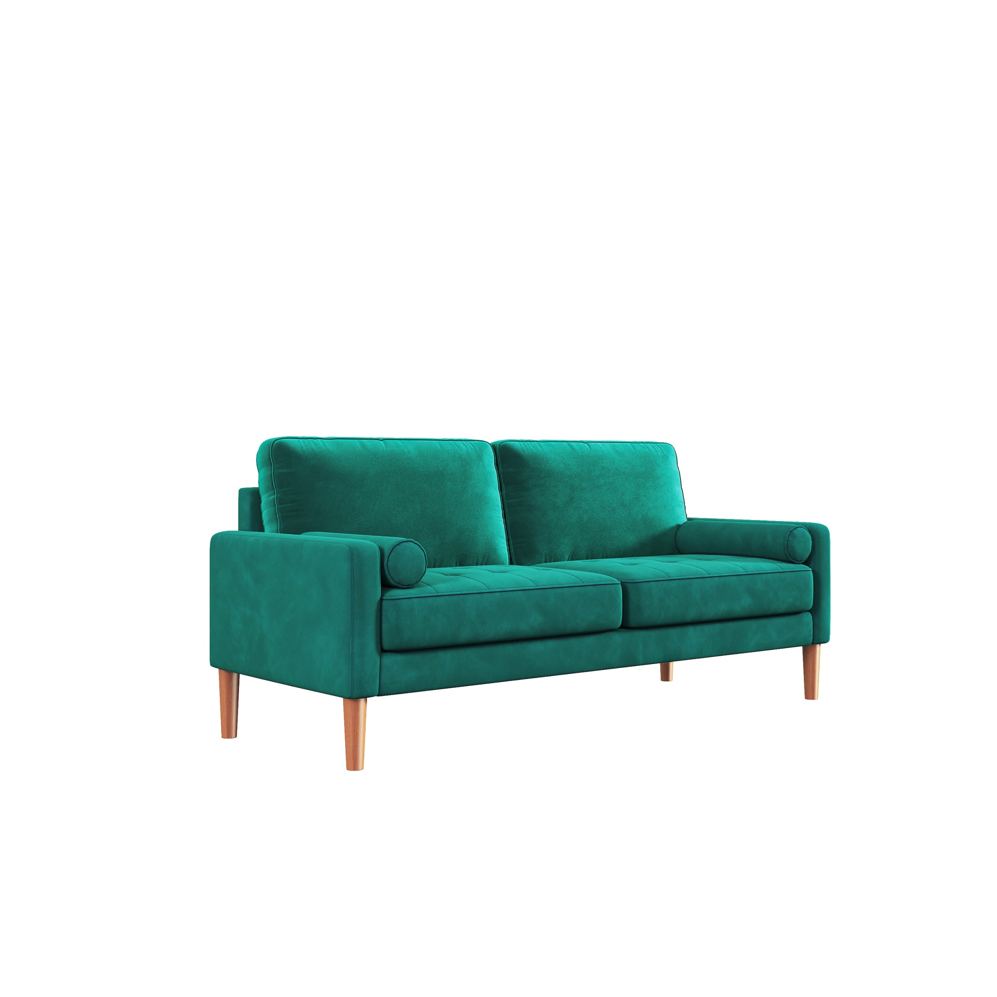 JOS 67.7'' 3 seater Sofa Couch for Living Room, Modern green-velvet-wood-bedroom-soft-cotton-fabric-3