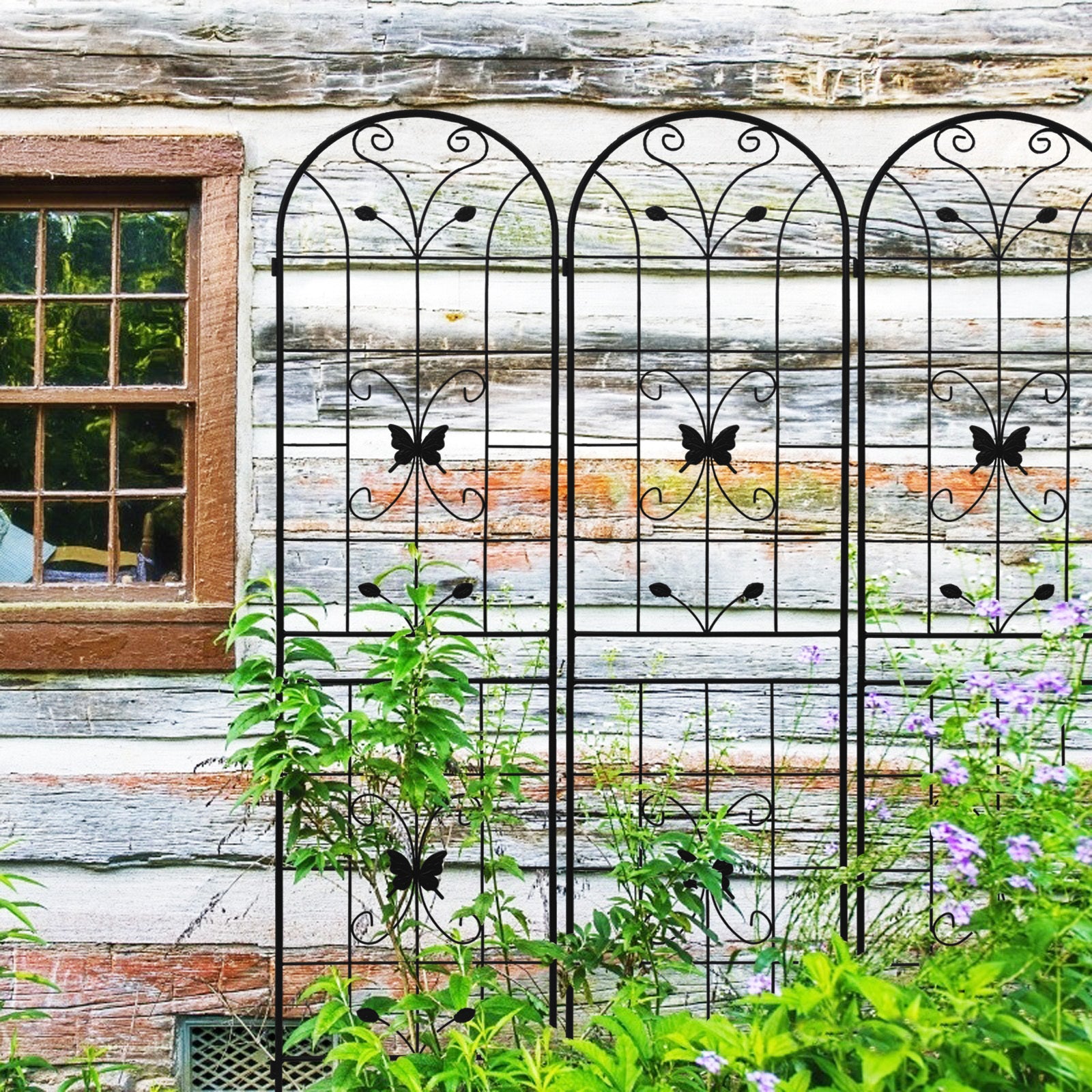 metal trellis for plants 2 Pack Metal Garden Trellis 86.7" X 19.7" Rustproof Trellis For Climbi