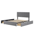 Full Size Upholstery Platform Bed With Four Drawers On Two Sides, Adjustable Headboard, Grey Old Sku: Wf291773Eaa Box Spring Not Required Full Grey Wood Bedroom Velvet Upholstered