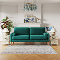 Jos 67.7'' 3 Seater Sofa Couch For Living Room, Modern Sofa,Small Couches For Small Spaces,Upholstered 3 Seater Couch For Bedroom, Apartment, Home Office, Tool Free Assembly,Green Green Velvet Wood Bedroom Soft Cotton Fabric 3 Seat