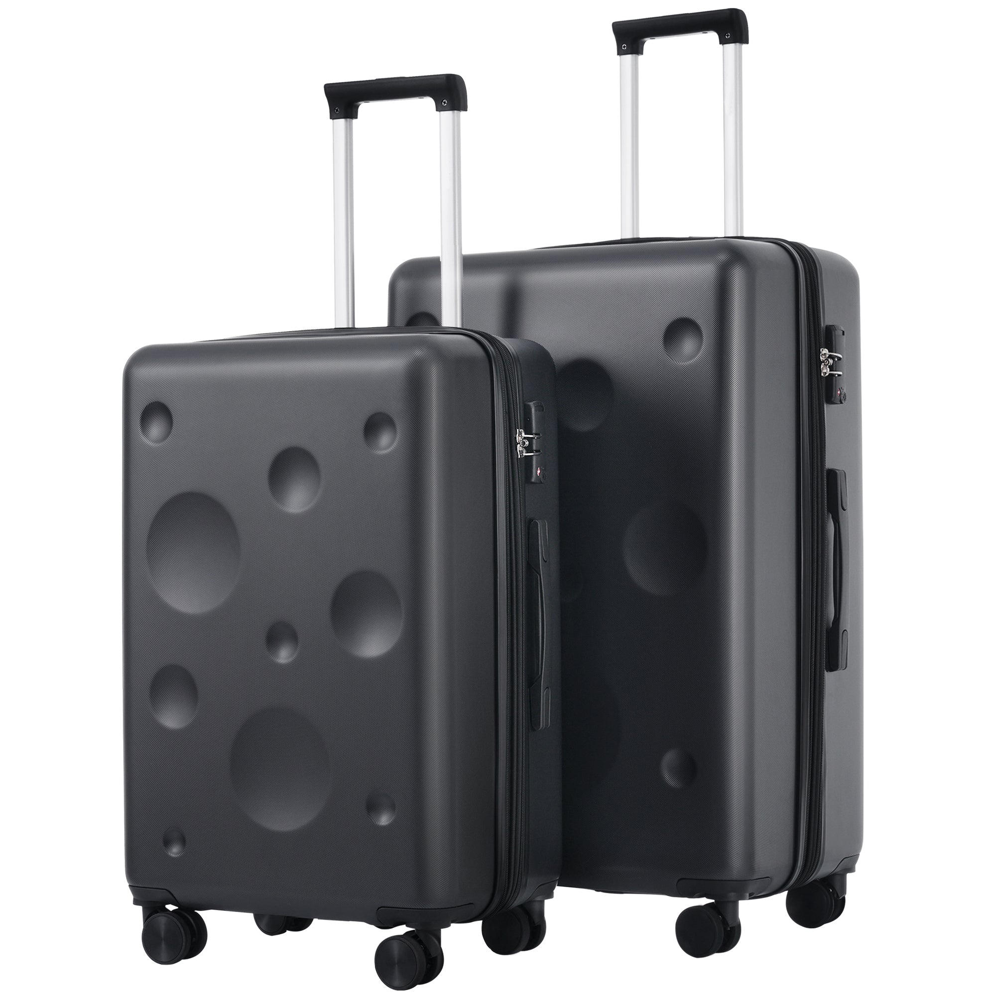 Hardshell Luggage Sets 2 Pieces 24" 28" Expandable black-abs