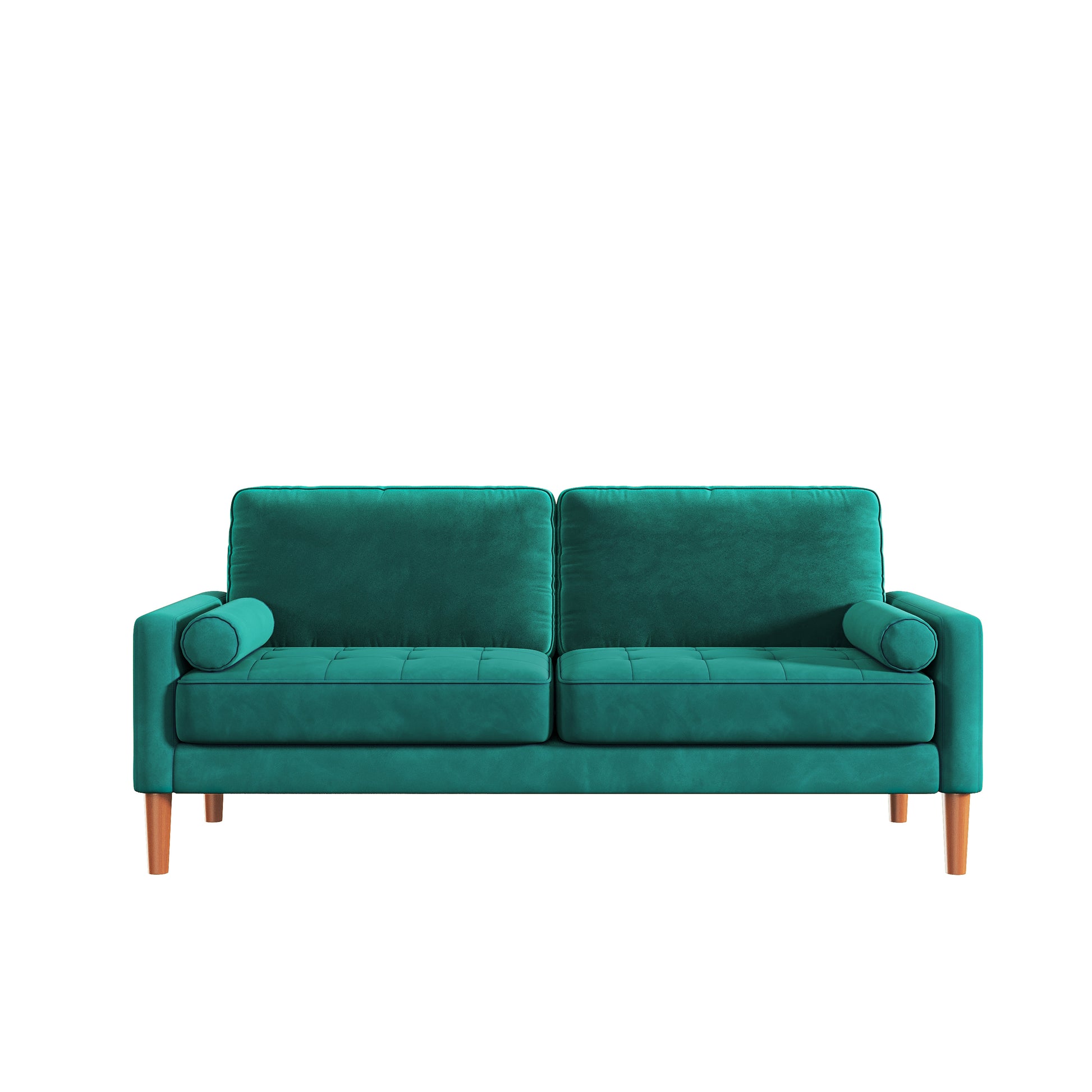 Jos 67.7'' 3 Seater Sofa Couch For Living Room, Modern Sofa,Small Couches For Small Spaces,Upholstered 3 Seater Couch For Bedroom, Apartment, Home Office, Tool Free Assembly,Green Green Velvet Wood Bedroom Soft Cotton Fabric 3 Seat