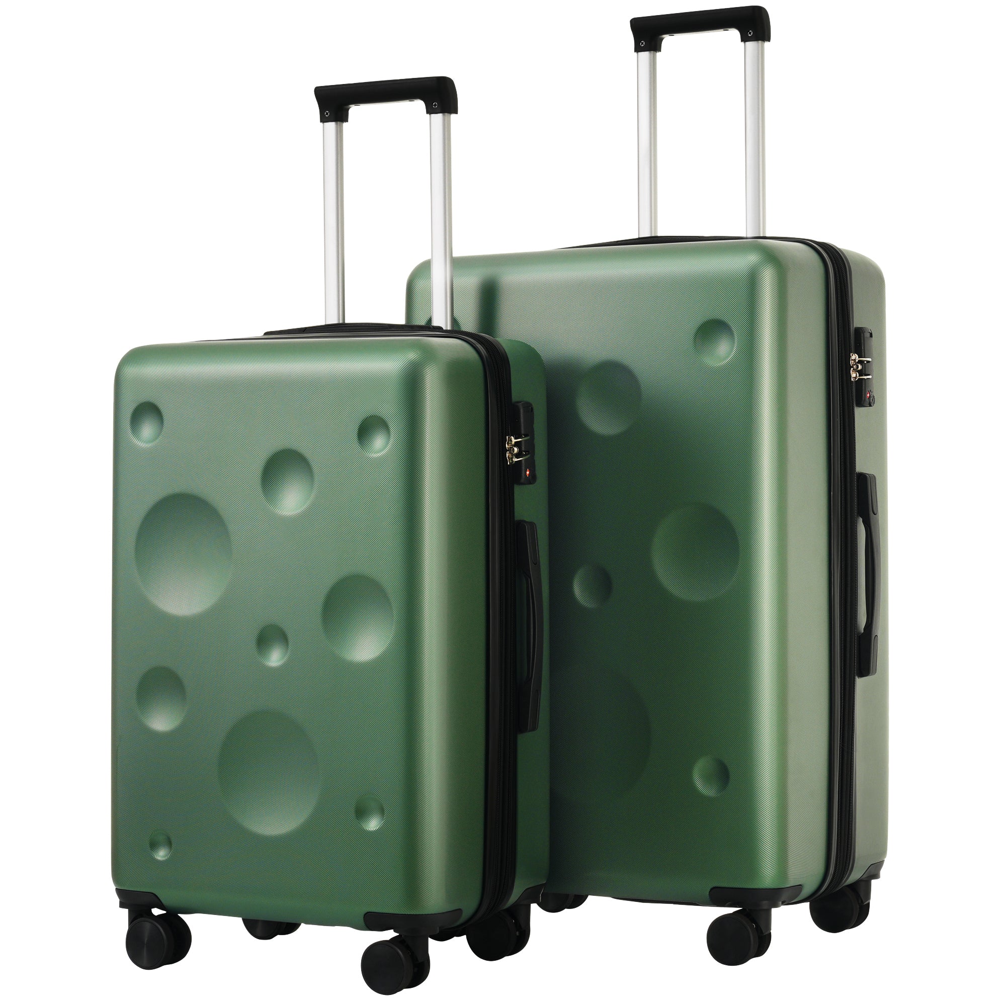 Hardshell Luggage Sets 2 Pieces 24" 28" Expandable green-abs