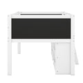 Twin Size Low Loft Bed With Two Movable Shelves And Ladder,With Decorative Guardrail Chalkboard,White Old Sku: Wf283286Aak Box Spring Not Required Twin White Wood Bedroom Pine