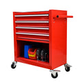 4 Drawers Tool Cabinet with Tool Sets RED red-steel
