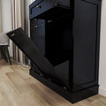 Two Drawers And Two Compartment Tilt Out Trash Cabinet Kitchen Trash Cabinet Black Black Mdf