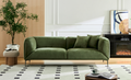 Wks2G Green Sofa Can Be Placed In The Studio, Living Room, Attic Multiple Scenes, Style Modern Simple Fashion, Size 89.37* 35.43* High 28.74 Inches Green Fabric 3 Seat