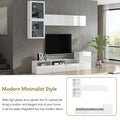 High Gloss Tv Stand With Large Storage Space, Media Console For Tvs Up To 78