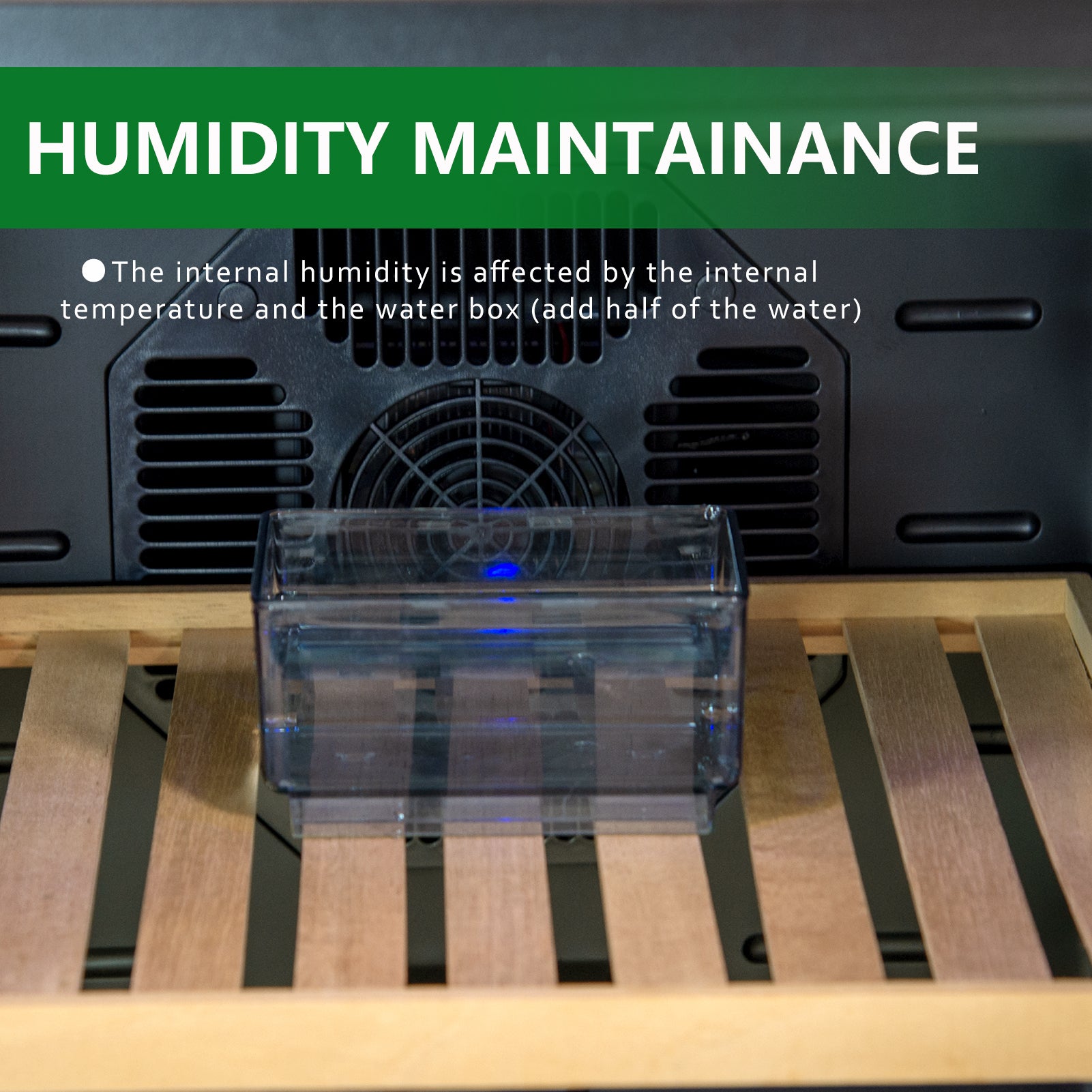 35L Humidors With Cooling And Heating Function250Counts Capacity Humidor Humidifiers With Constant Temperature Controller, Father'S Day Gift For Men Black Steel