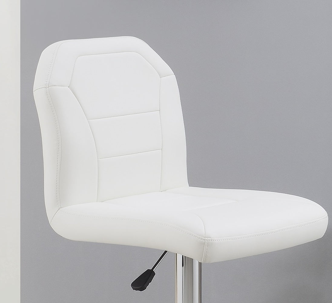 Adjustable Bar stool Chair White Faux Leather Clean white-dining room-contemporary-modern-bar