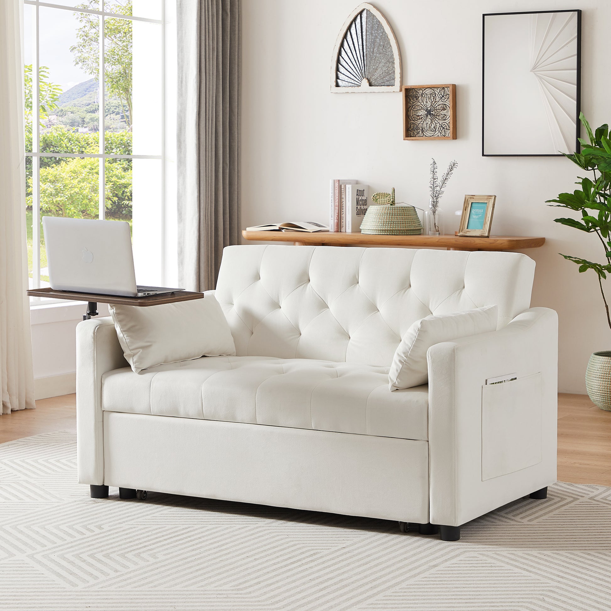 Cream White Velvet Sofa Bed Cream White Velvet Wood Tufted Back Foam Velvet 2 Seat