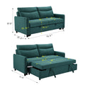 3 In 1 Convertible Sleeper Sofa Bed, Modern Fabric Loveseat Futon Sofa Couch W Pullout Bed, Small Beautiful Seat Lounge Sofa W Reclining Backrest, Furniture For Living Room,Green Green Foam Upholstered