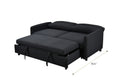 3 In 1 Convertible Sleeper Sofa Bed, Modern Fabric Loveseat Futon Sofa Couch W Pullout Bed, Small Beautiful Seat Lounge Sofa W Reclining Backrest, Furniture For Living Room, Black Black Foam Upholstered