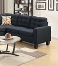 Modular Sectional Black Polyfiber 4Pcs Sectional Sofa Laf And Raf Loveseats Corner Wedge Armless Chair Tufted Cushion Couch Black Primary Living Space Tufted Back Classic,Contemporary,Modern Modular Rubberwood Fabric 5 Seat