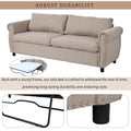 80.7'' 2 In 1 Sofa Bed Sleeper With Large Mattress 63''*70.9*3.3 Inch , For Living Room Spaces Bedroom Beige Polyester