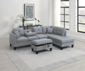 Living Room Furniture 3 Pcs Sectional Sofa Set Laf Sofa Raf Chaise And Storage Ottoman Cup Holder Taupe Grey Color Linen Like Fabric Couch Gray Taupe Nordic Primary Living Space Contemporary,Modern,Transitional L Shaped Rubberwood Fabric 5 Seat