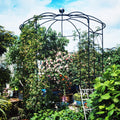 Metal Garden Arch Iron Garden Arbors Gazebo Dia81.3'' X 114.2'' High Birdcage Shape Pergola Pavilion For Wedding Ceremonyoutdoor Black Black Iron