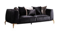 Majestic Shiny Thick Velvet Fabric Upholstered 2Pc Living Room Set Made With Wood In Black Black Velvet Wood Primary Living Space Tight Back Contemporary,Modern Upholstered Wood 5 Seat