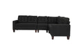 Modular Sectional Black Polyfiber 4Pcs Sectional Sofa Laf And Raf Loveseats Corner Wedge Armless Chair Tufted Cushion Couch Black Primary Living Space Tufted Back Classic,Contemporary,Modern Modular Rubberwood Fabric 5 Seat