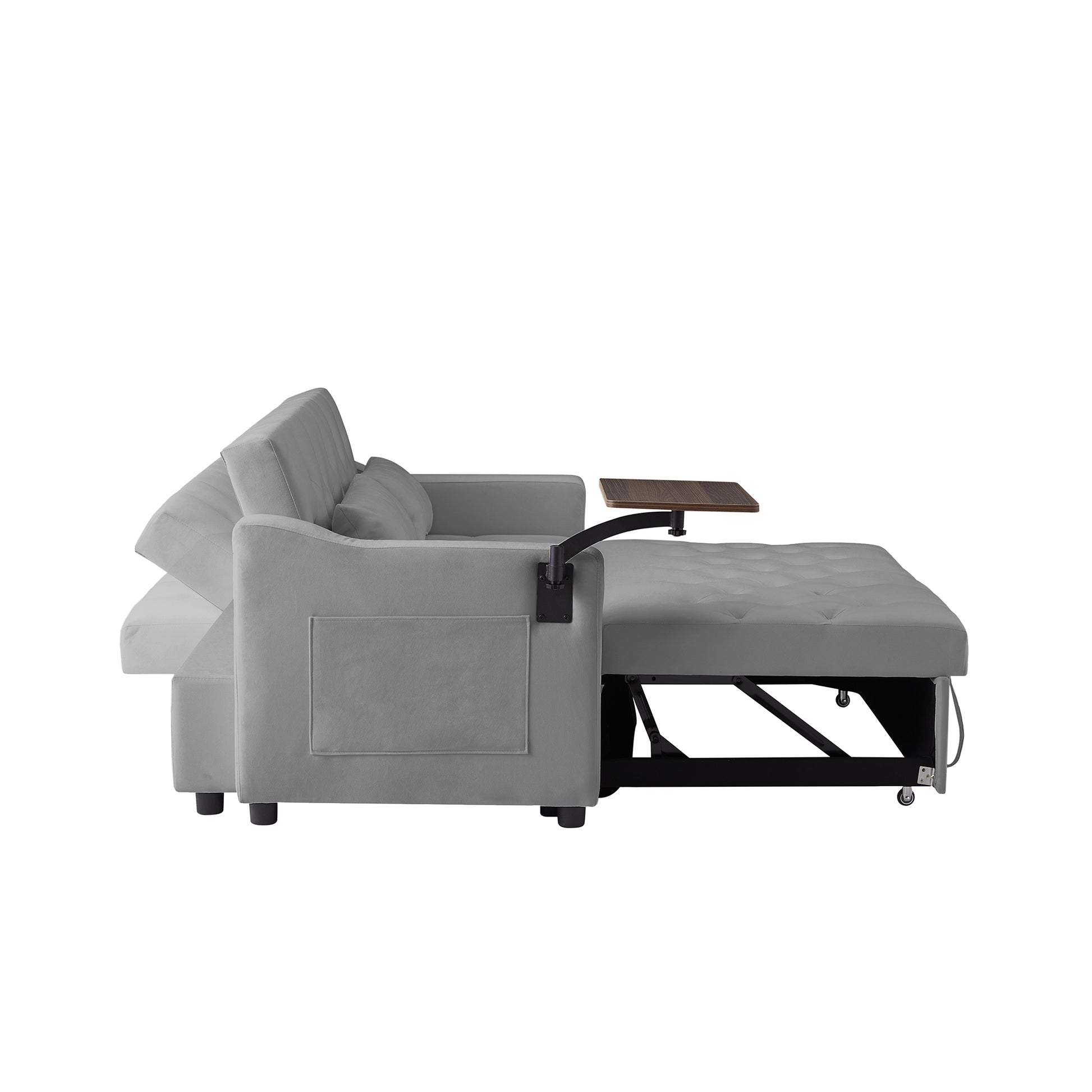 Grey Velvet Sofa Bed Grey Velvet Wood Tufted Back Foam Velvet 2 Seat