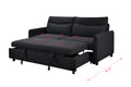 3 In 1 Convertible Sleeper Sofa Bed, Modern Fabric Loveseat Futon Sofa Couch W Pullout Bed, Small Beautiful Seat Lounge Sofa W Reclining Backrest, Furniture For Living Room, Black Black Foam Upholstered