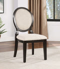 Transitional Espresso and Ivory Side Chairs Set of 2 espresso-espresso-dining
