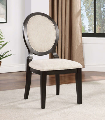 Transitional Espresso and Ivory Side Chairs Set of 2 espresso-espresso-dining