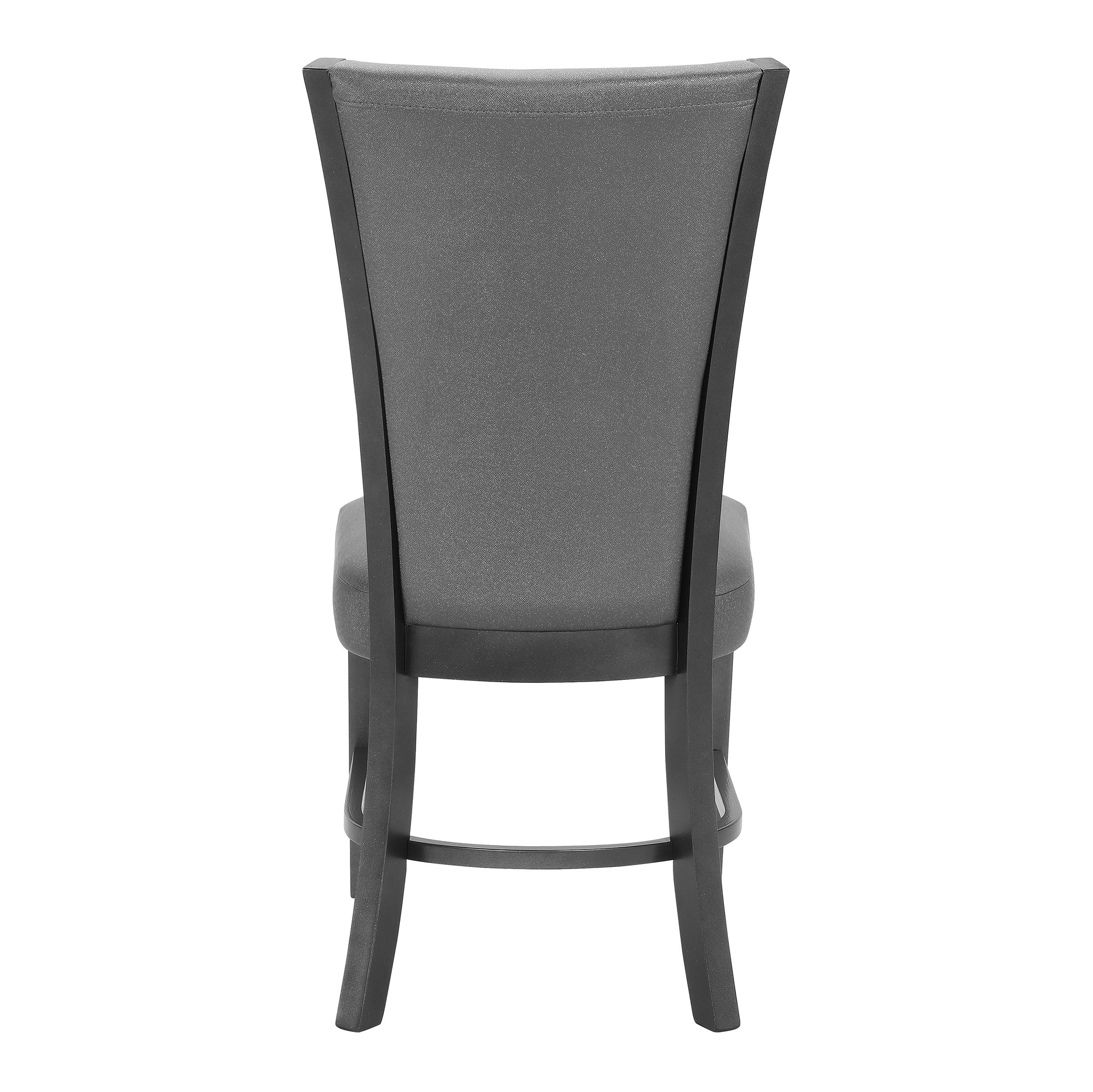 2Pc Contemporary Glam Upholstered Dining Side Chair Padded Plush Gray Fabric Upholstery Rich Black Color Wooden Furniture Gray Dining Room Contemporary,Farmhouse Dining Chairs Wood