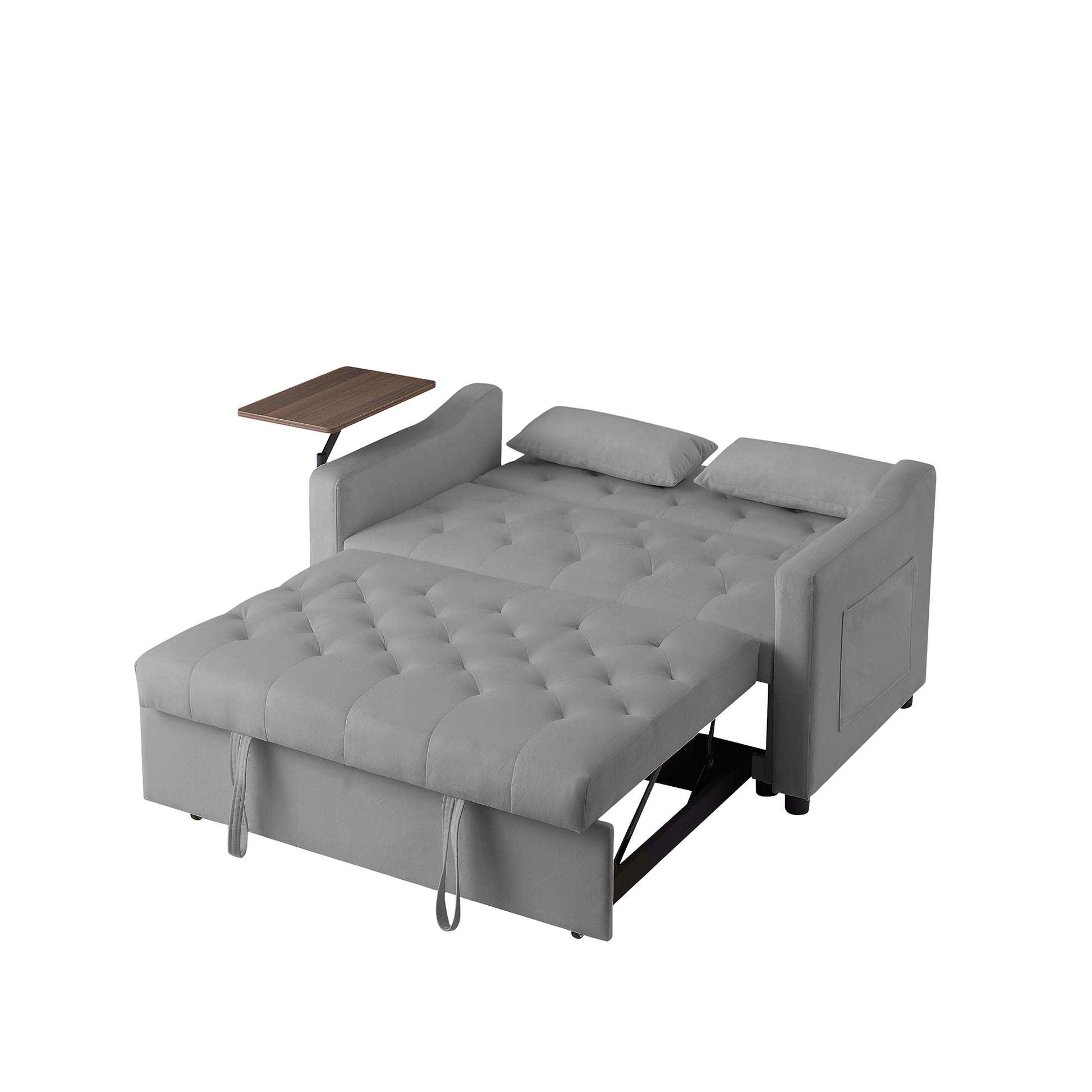 Grey Velvet Sofa Bed Grey Velvet Wood Tufted Back Foam Velvet 2 Seat