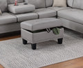 Grey Faux Leather Living Room Furniture 3 Pcs Sectional Sofa Set Laf Sofa Raf Chaise And Storage Ottoman Cup Holder Couch Grey Primary Living Space Contemporary,Modern,Transitional L Shaped Rubberwood Faux Leather 5 Seat