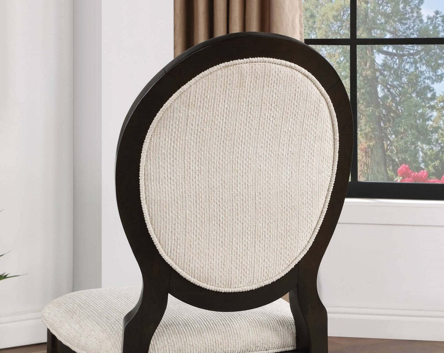 Transitional Espresso and Ivory Side Chairs Set of 2 espresso-espresso-dining