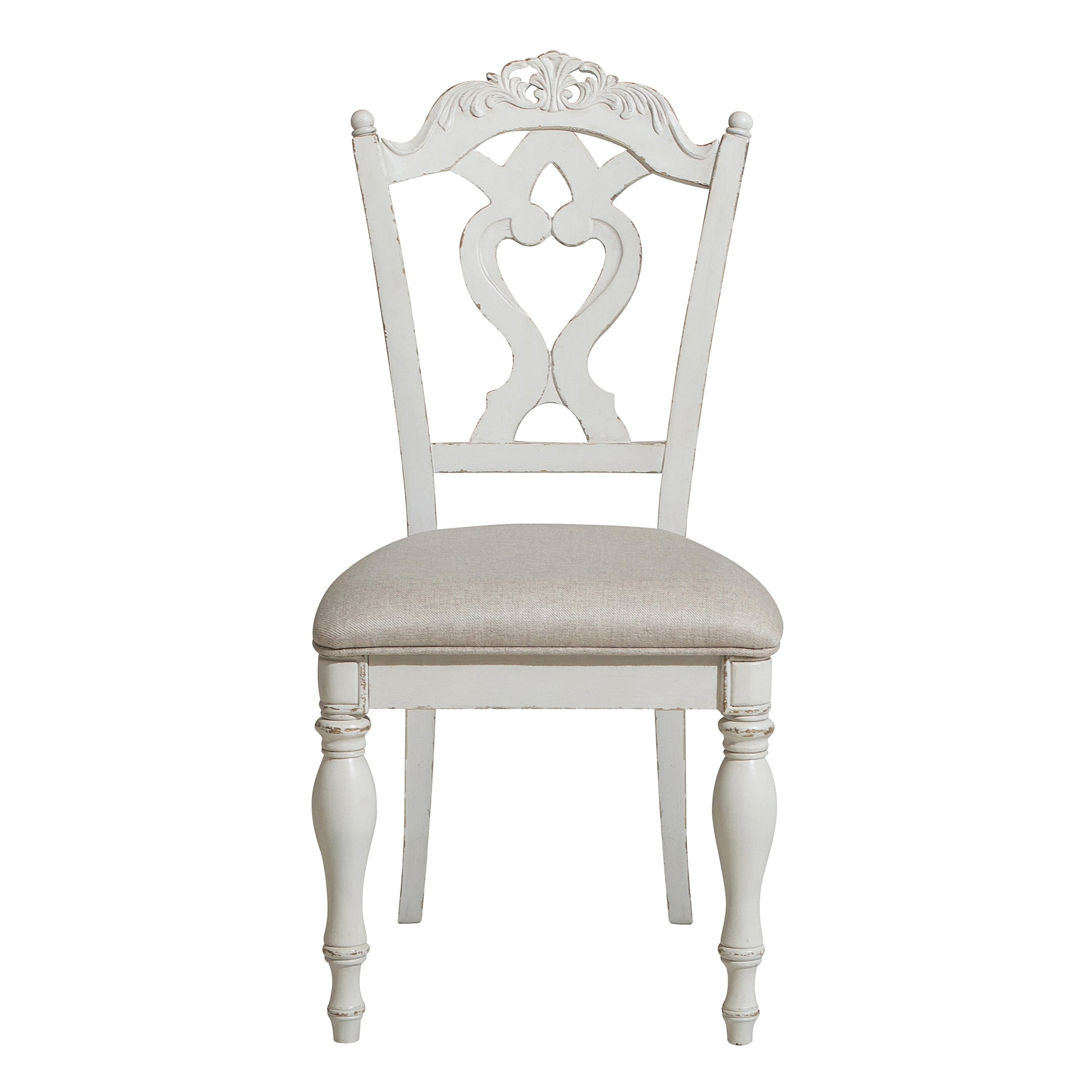 Victorian Style Antique White Desk Chair 1pc antique white-traditional-victorian-side