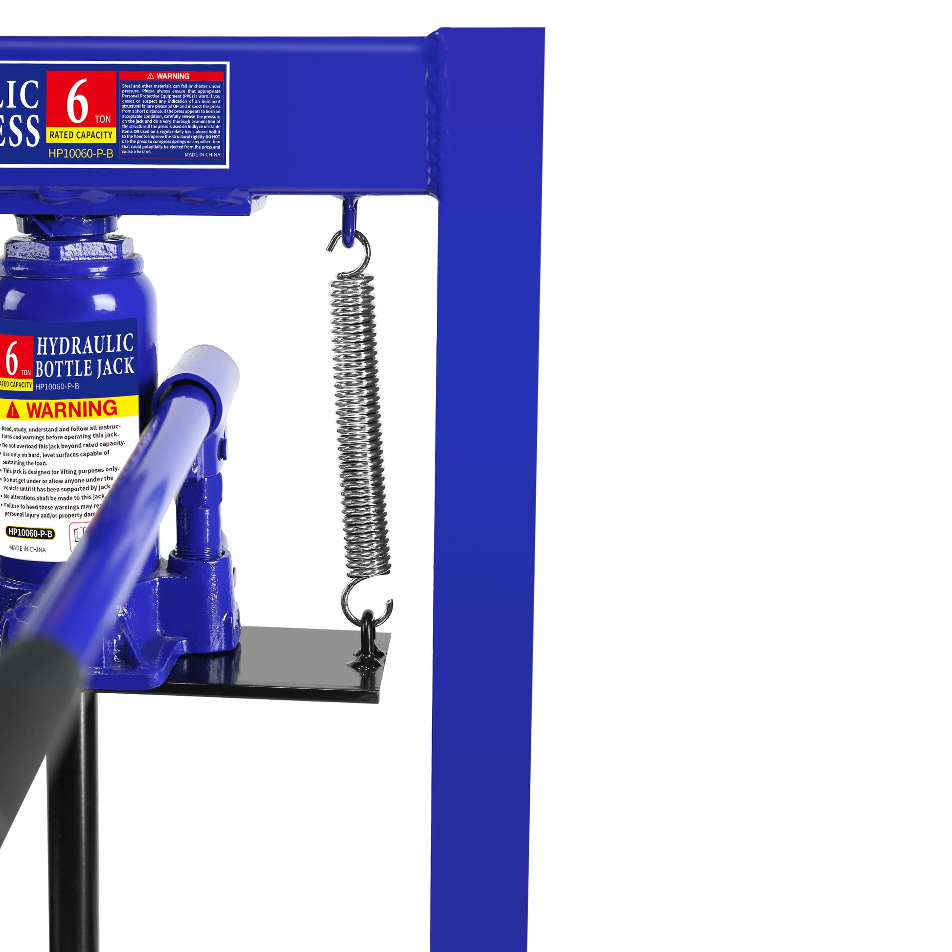 Steel H Frame Hydraulic Garage Shop Floor Press With Stamping Plates, With Pressure Gauge,6 Ton Capacity, Blue Blue Steel