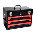 3 Drawers Tool Box Black Red Steel